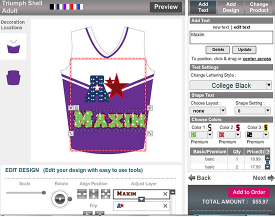 Online Sportswear Design Software/Tool To Customizing Game Uniform