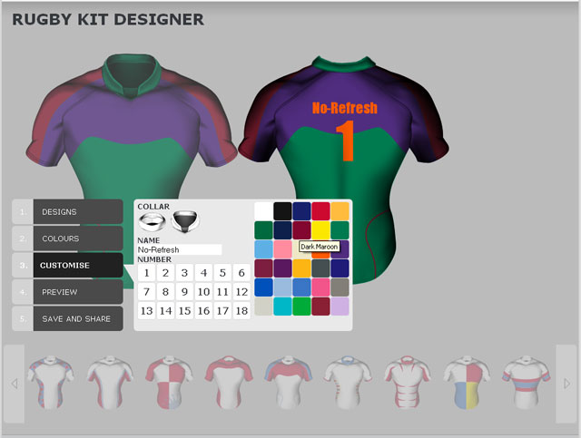 Online Sportswear Design Software/Tool 